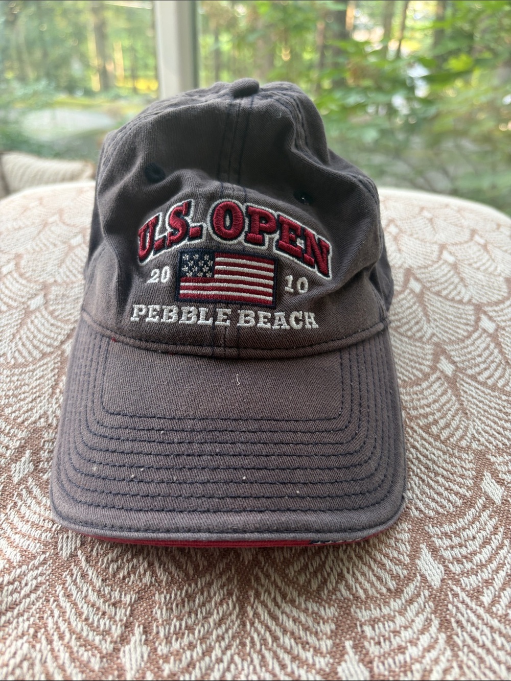 Pebble Beach U.S. Open 2010 Gray Hat with Red & White Embroidery